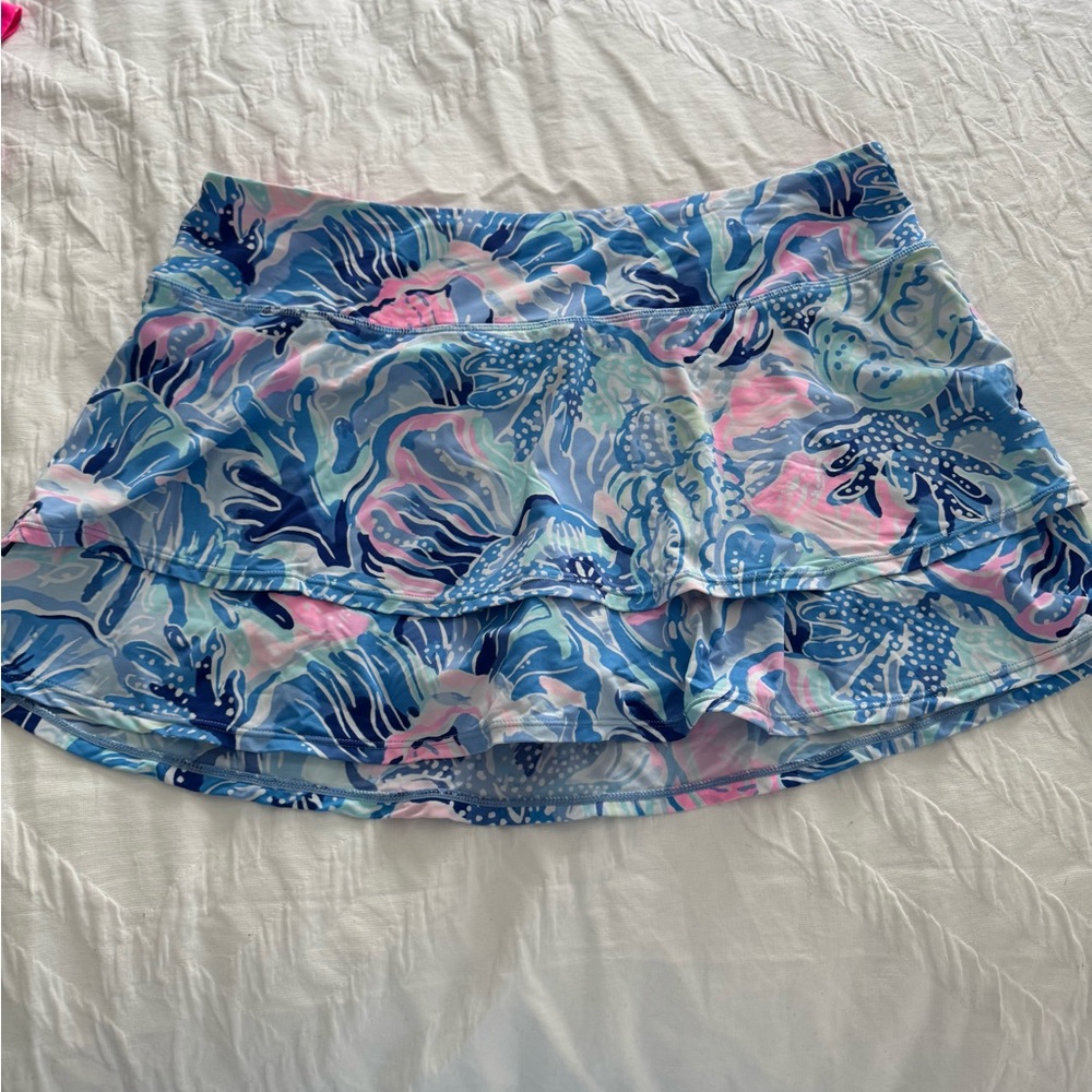Lilly Pulitzer Blue and Pink Skirt XL